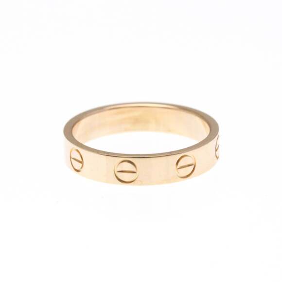 Cartier Mini Love Ring Pink Gold (18K) Fashion No Stone Band Ring Pink Gold